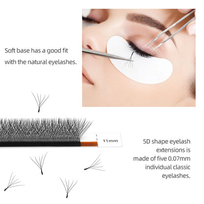 12mm 0.07mm W-Shape 3D-8D Dense Eyelash Extension Fans