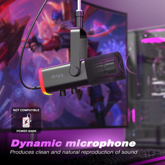 USB XLR Microphone with Mute Pink