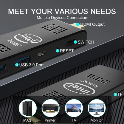 Compact Stick PC 4GB RAM 128GB Storage Windows 10