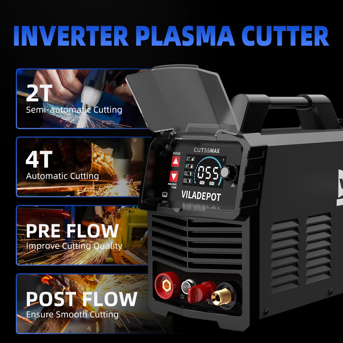 Digital Plasma Cutting Machine 55A Non-Contact Pilot Arc
