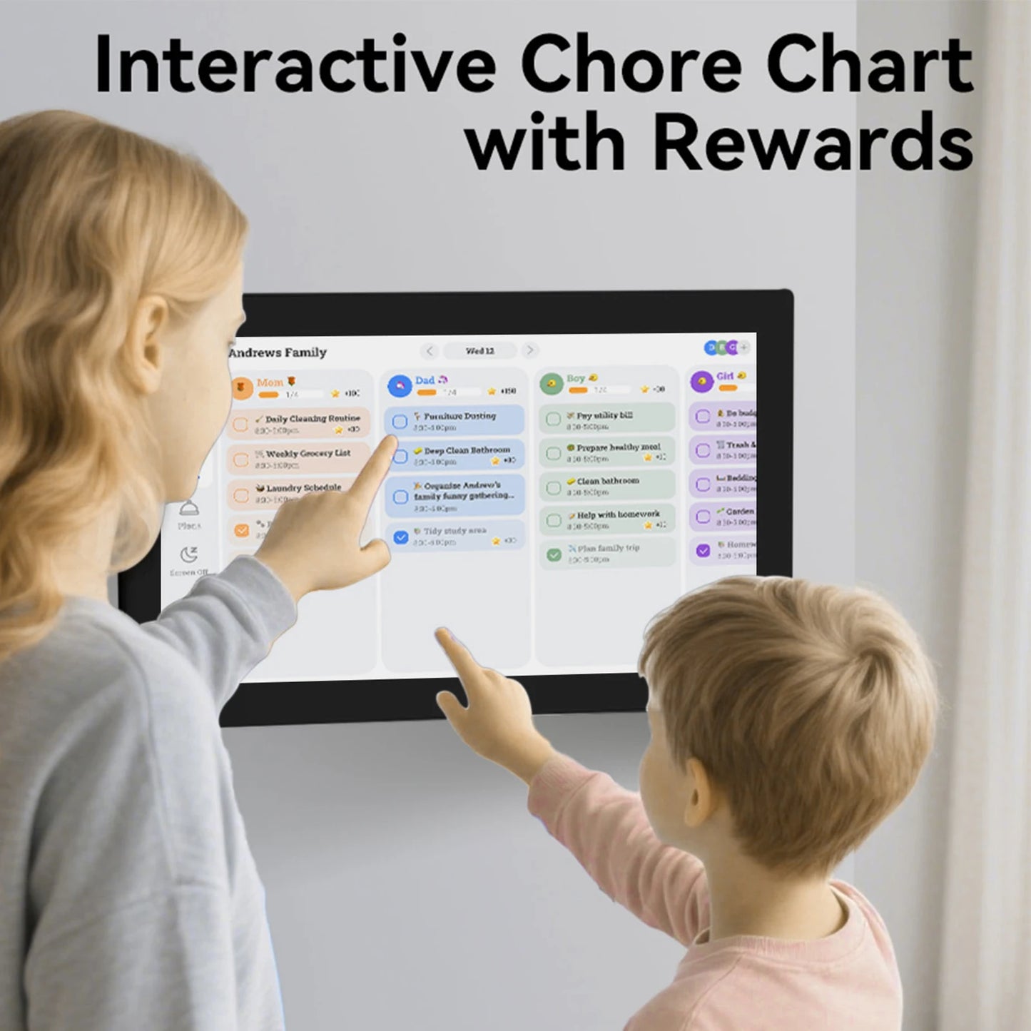15.6" Touch Screen Family Calendar WiFi Sync