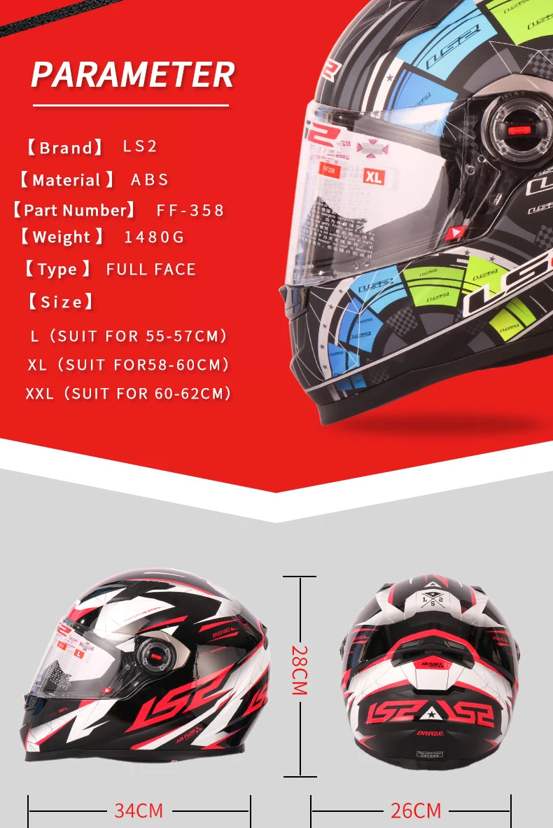 Aura Crest Full Face Motorcycle Helmet ECE Certified XXL