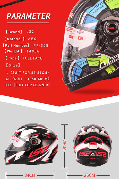 Aura Crest Full Face Motorcycle Helmet ECE Certified XXL