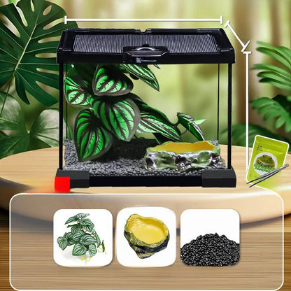 Glass Reptile Breeding Tank Horned Frog Terrarium Desktop Cage