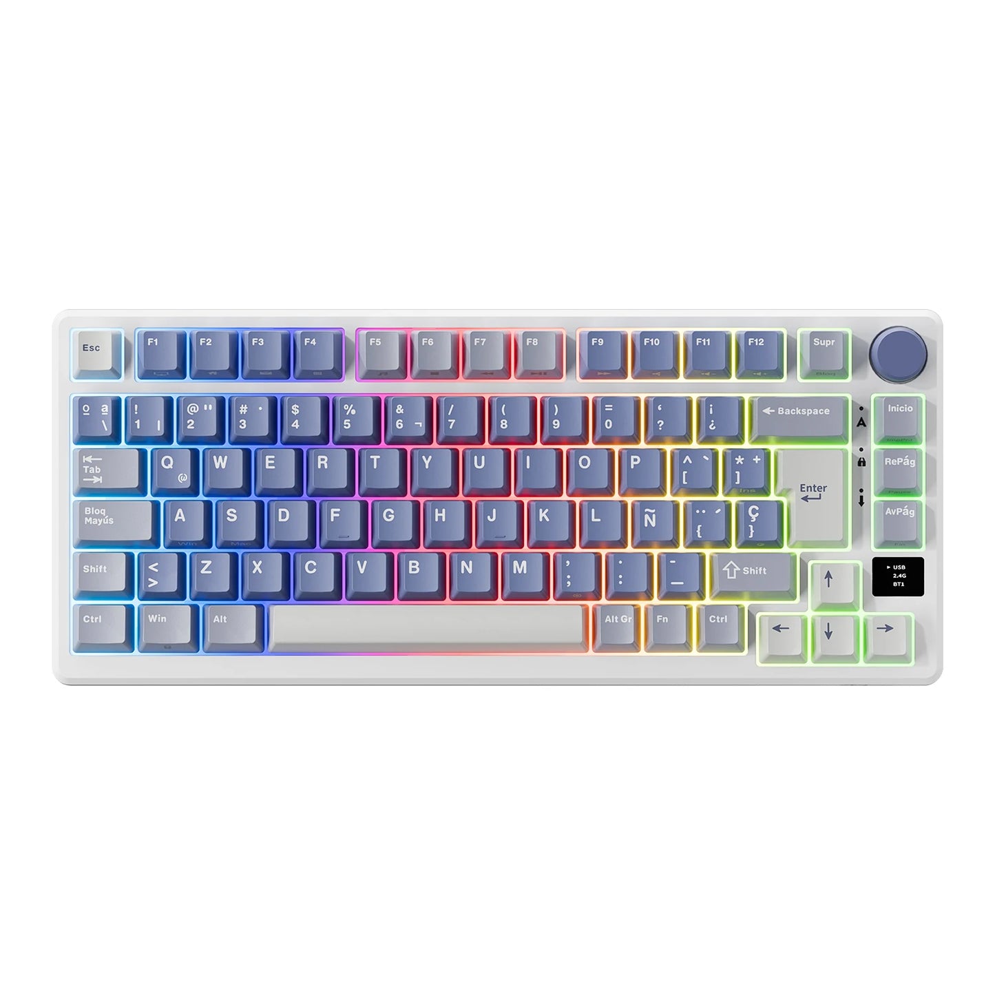 Wireless 75% RGB Mechanical Keyboard Fast Silver Switch