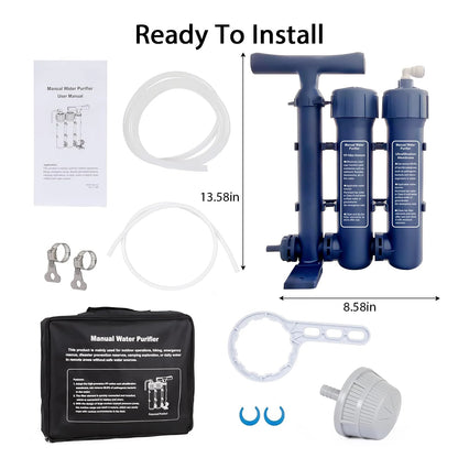 Manual Water Purifier Pump 0.01μm Filter 3000L