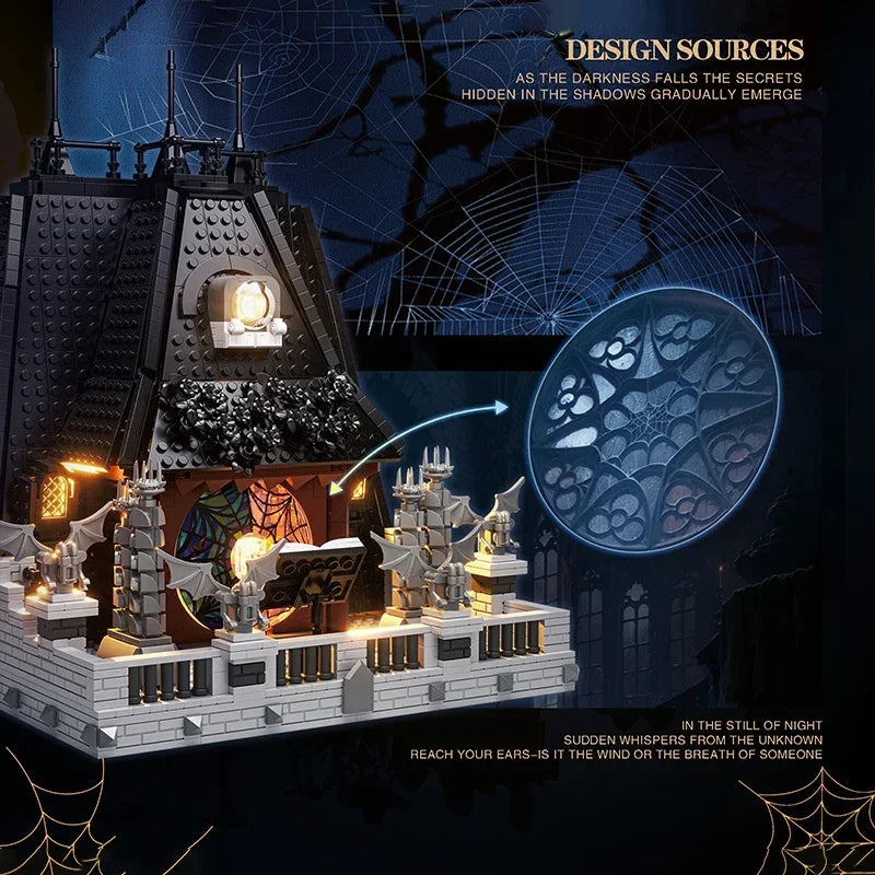 2419PCS Wednesday Addams House Building Block Model Kit