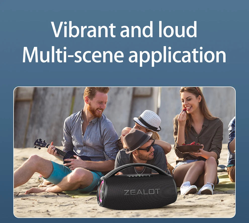 80W Portable Bluetooth Speaker Waterproof 16000mAh RGB TWS