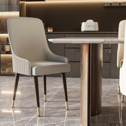 2pcs Grey Microfiber Leather Chairs for Kitchen or Dining