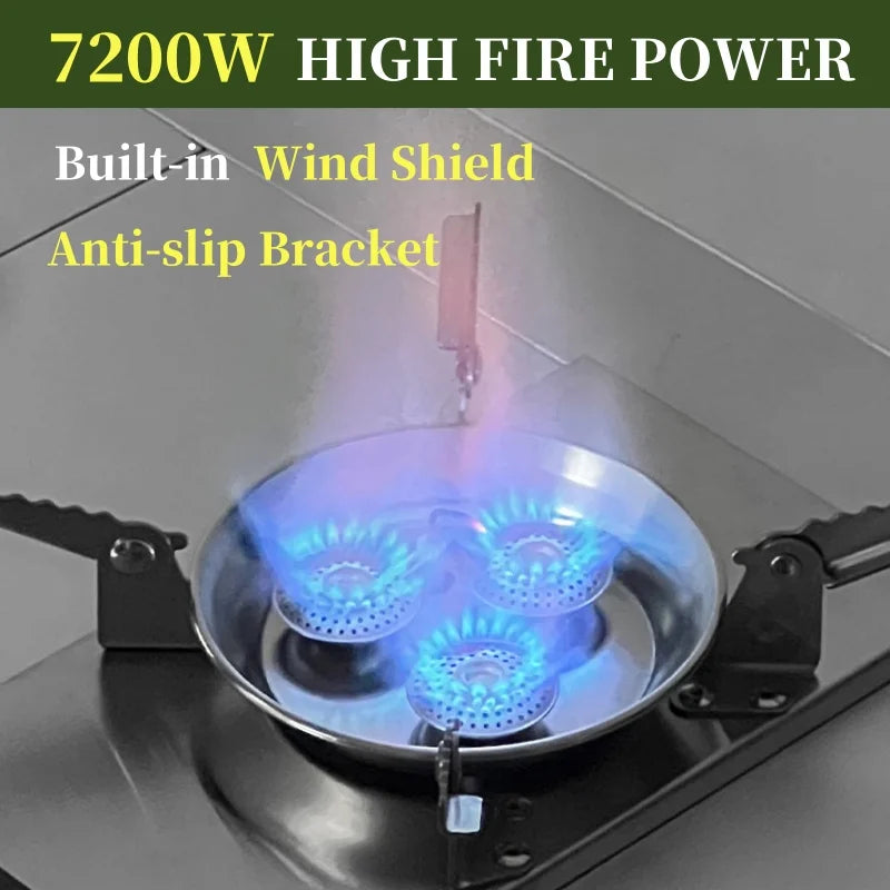 Portable IGT Gas Stove 7200W Stainless Steel Folding Burner