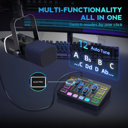 Streaming Studio Kit Dynamic Mic RGB Mixer for PC KS5