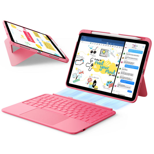 Pink iPad 10-12 Flex Keyboard Case with Magnetic Detach