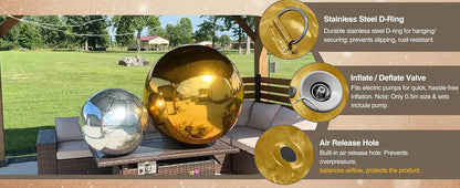 Giant Black 15.7 Shiny Inflatable Disco Ball