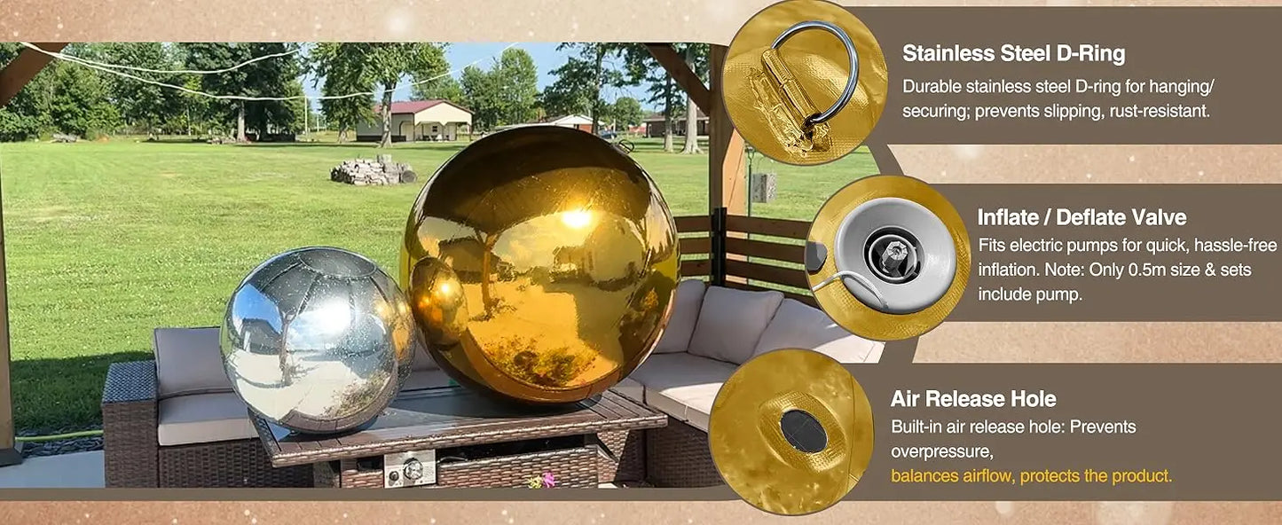 Inflatable Silver Mirror Ball Wedding & Event Decor