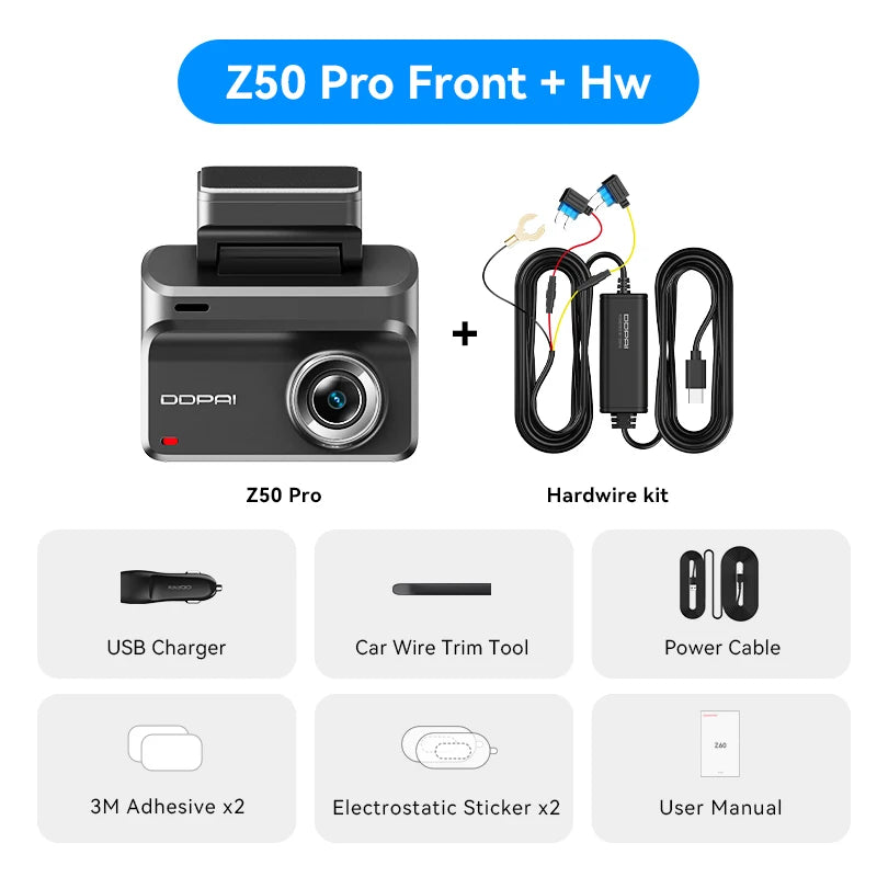 4K 1-Channel Dash Cam with GPS & Night Vision