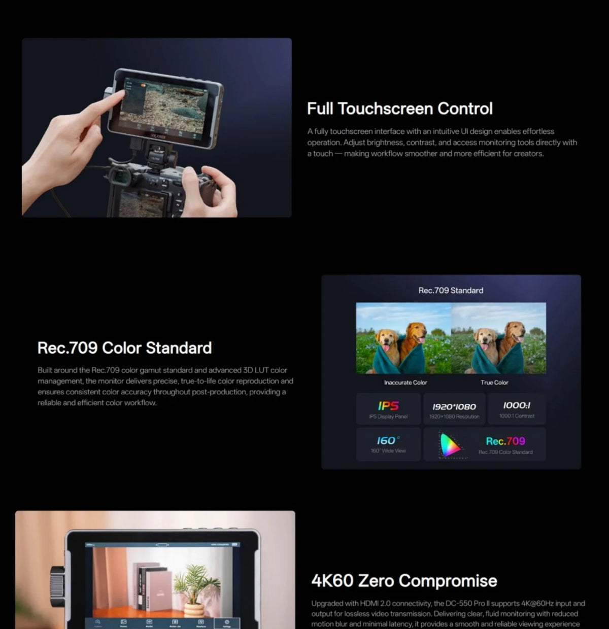 5.5 Inch Portable Touch Screen HD Camera Monitor