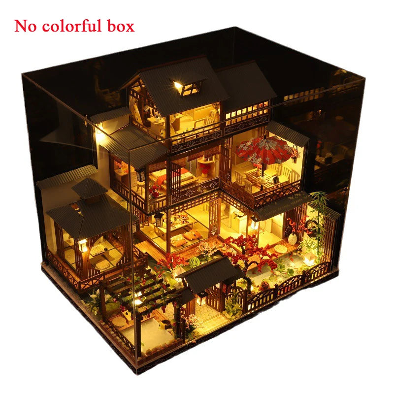 DIY Wooden Miniature Dollhouse Bookend with Dust Cover