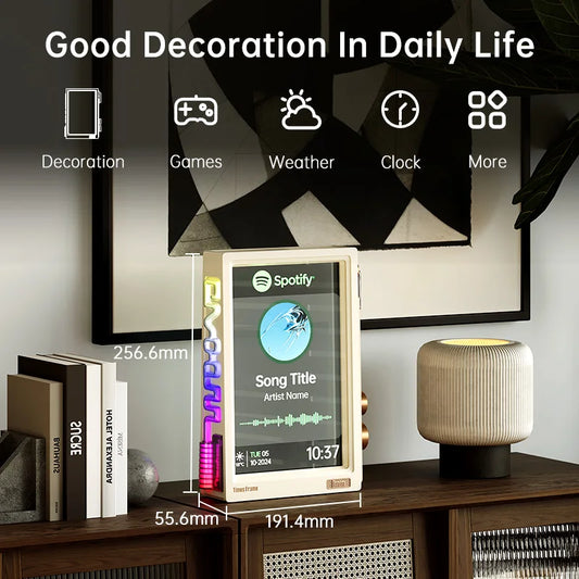 Pink 10.1" Smart Display with Crypto and Weather