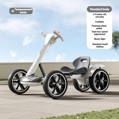 White 4 Wheel Kids Battery-Powered Ride On Toy Car