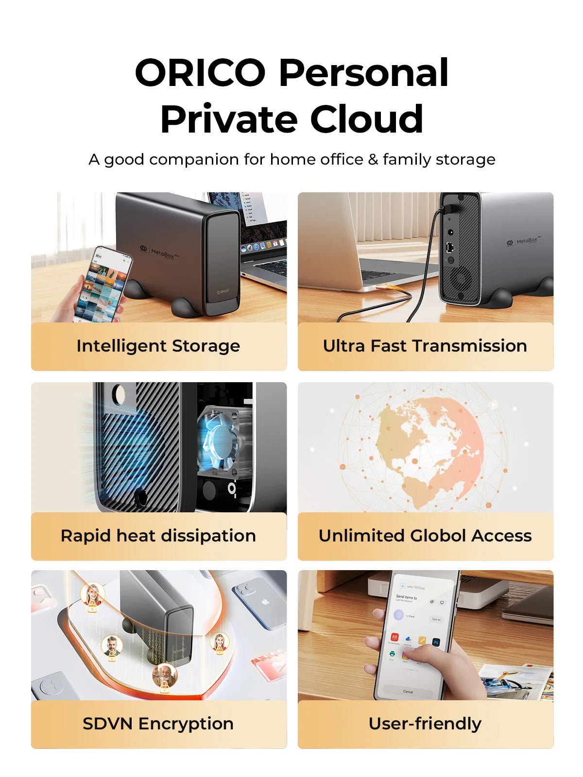 Orico Mini Metal NAS Box with Type C and Remote Access