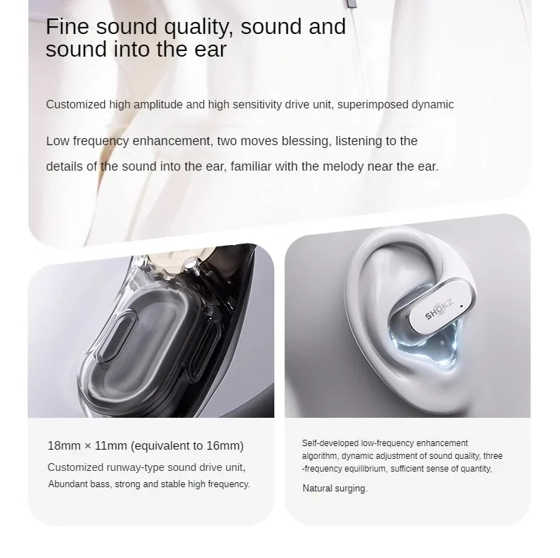 Wireless Blue Open-Ear Headphones for Running & Gym