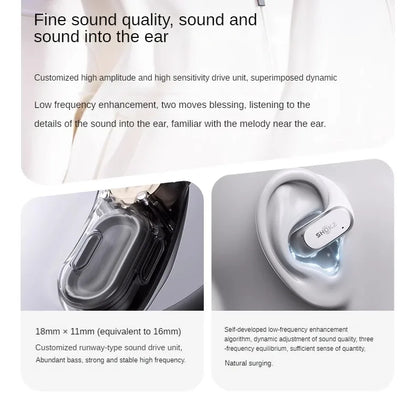 Wireless Blue Open-Ear Headphones for Running & Gym