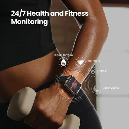 Square Smartwatch 10-Day Battery Sports and Fitness Tracking