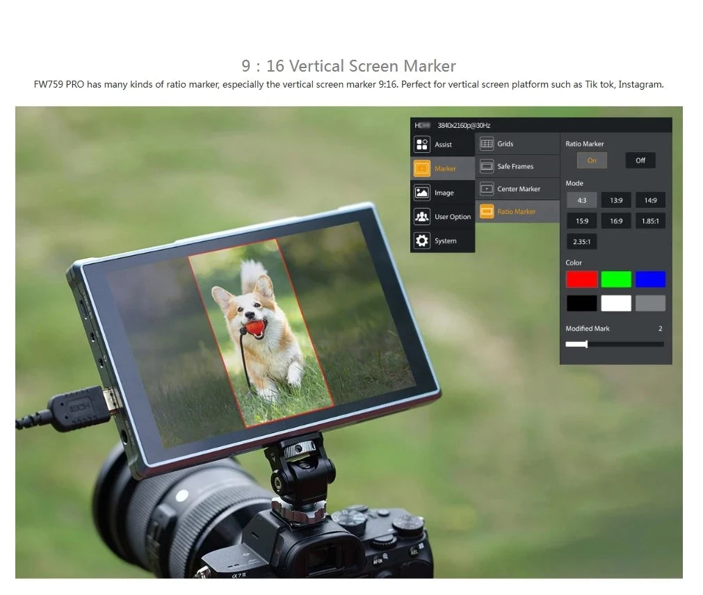 7 Inch Camera Field Monitor 4K HDMI IPS Display