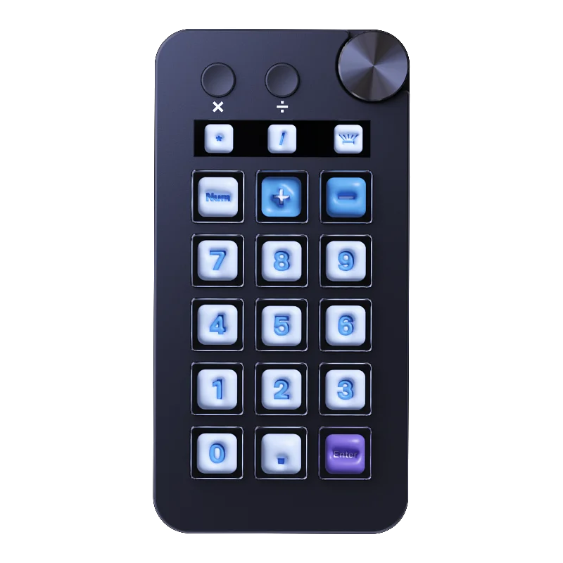 Stream Deck Controller with Programmable Keys and Rotary Knob