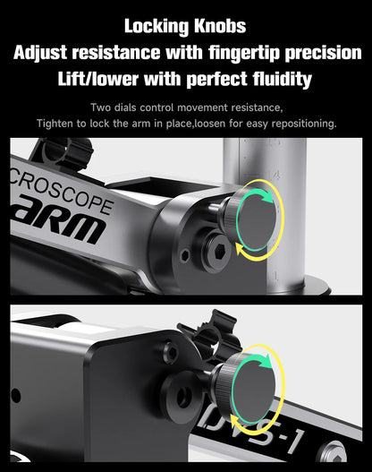 Heavy Duty Microscope Rotating Stand Dual Arm 360 Degree Support