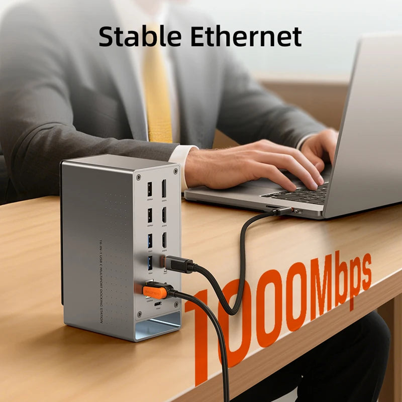 Laptop USB C 16 in 1 Dock with SSD
