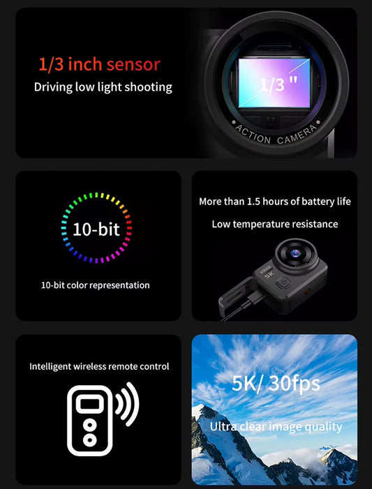 5K Action Camera with Electronic Stabilizer & WiFi