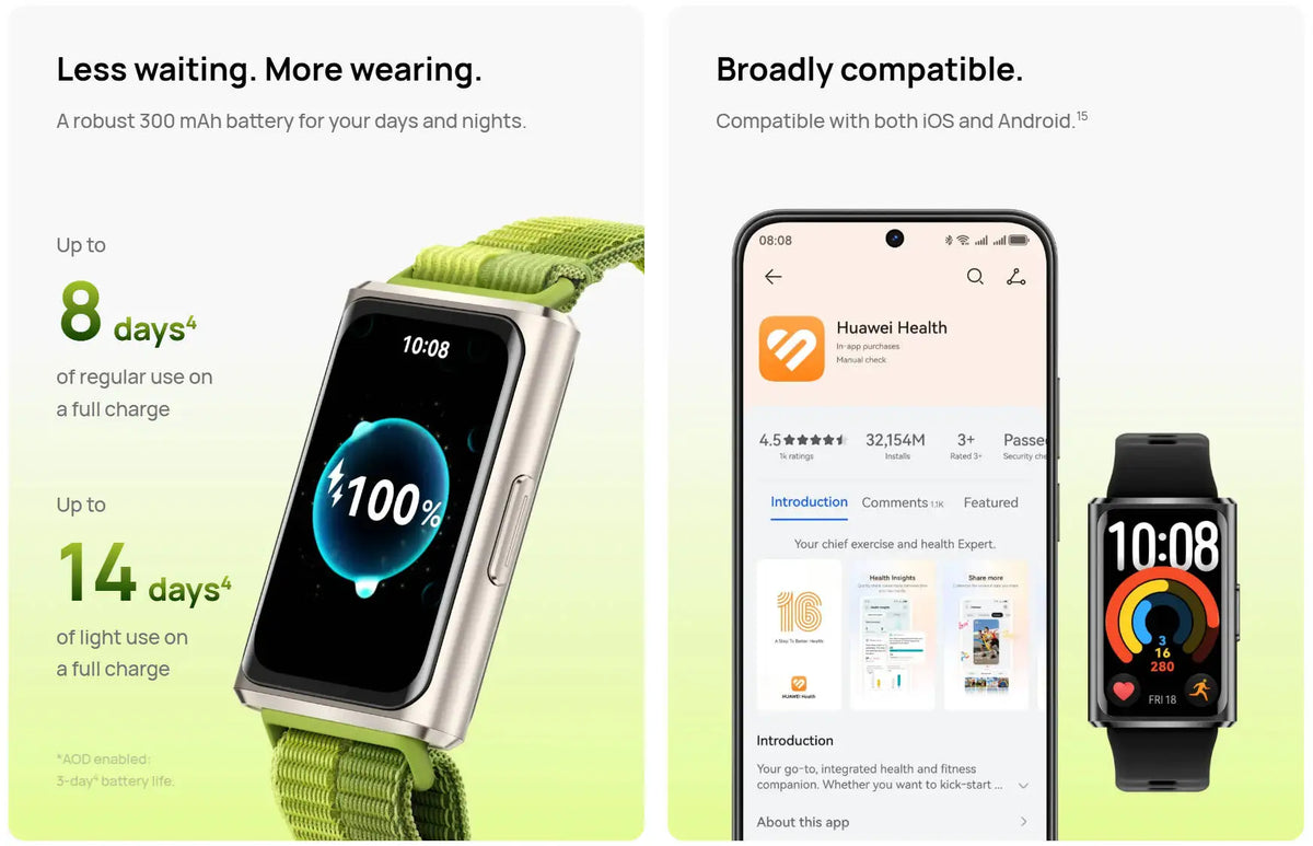 Smart Fitness Tracker with Independent GNSS 14-Day Battery