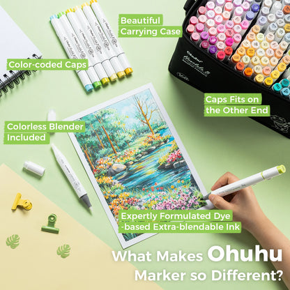 168 Colours Brush Chisel Sketch Markers for Drawing