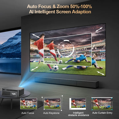 Smart Portable Movie Gaming Projector 4K WiFi Android