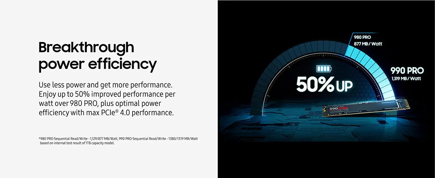 Samsung 990 Pro 2TB PCIe Gen4 NVMe M.2 2280 Internal Solid State Drive