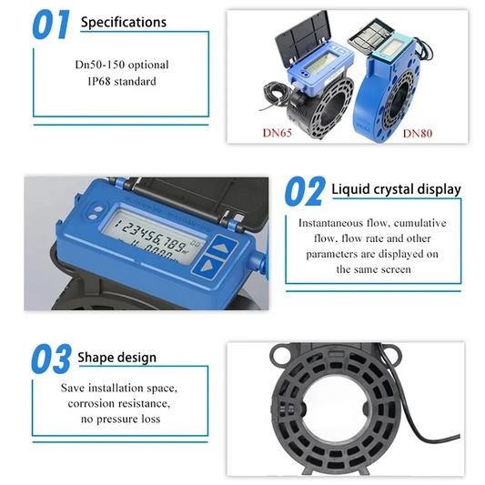 DN65 Smart Irrigation Water Meter Ultrasonic Flanged