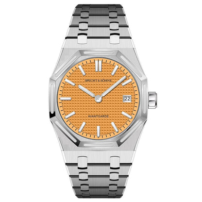 Slim 38mm Men’s Quartz Wristwatch Sapphire Crystal Waterproof Salmon
