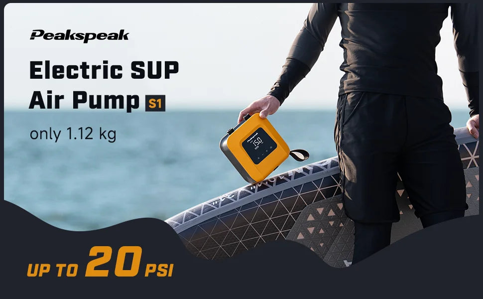 Portable Electric SUP Air Pump 20PSI Max Rechargeable 2600mAh