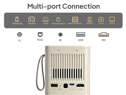 Portable 1080p Smart DLP Projector 400 ANSI WiFi Bluetooth