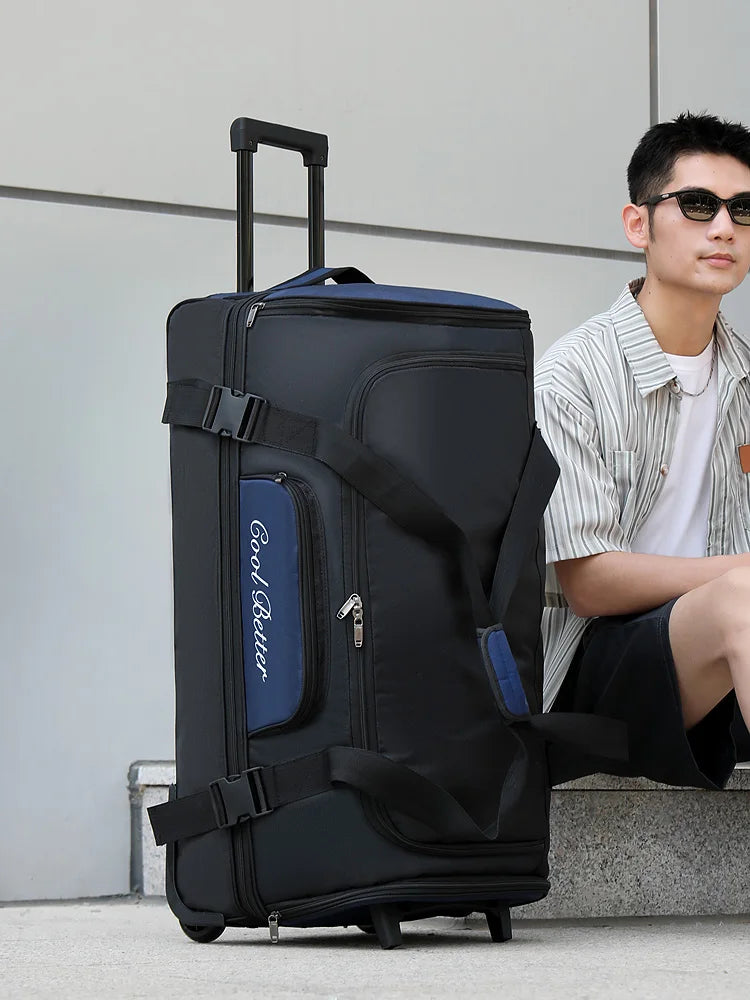 Large Travel Duffel Holds 9–10kg  Black Blue