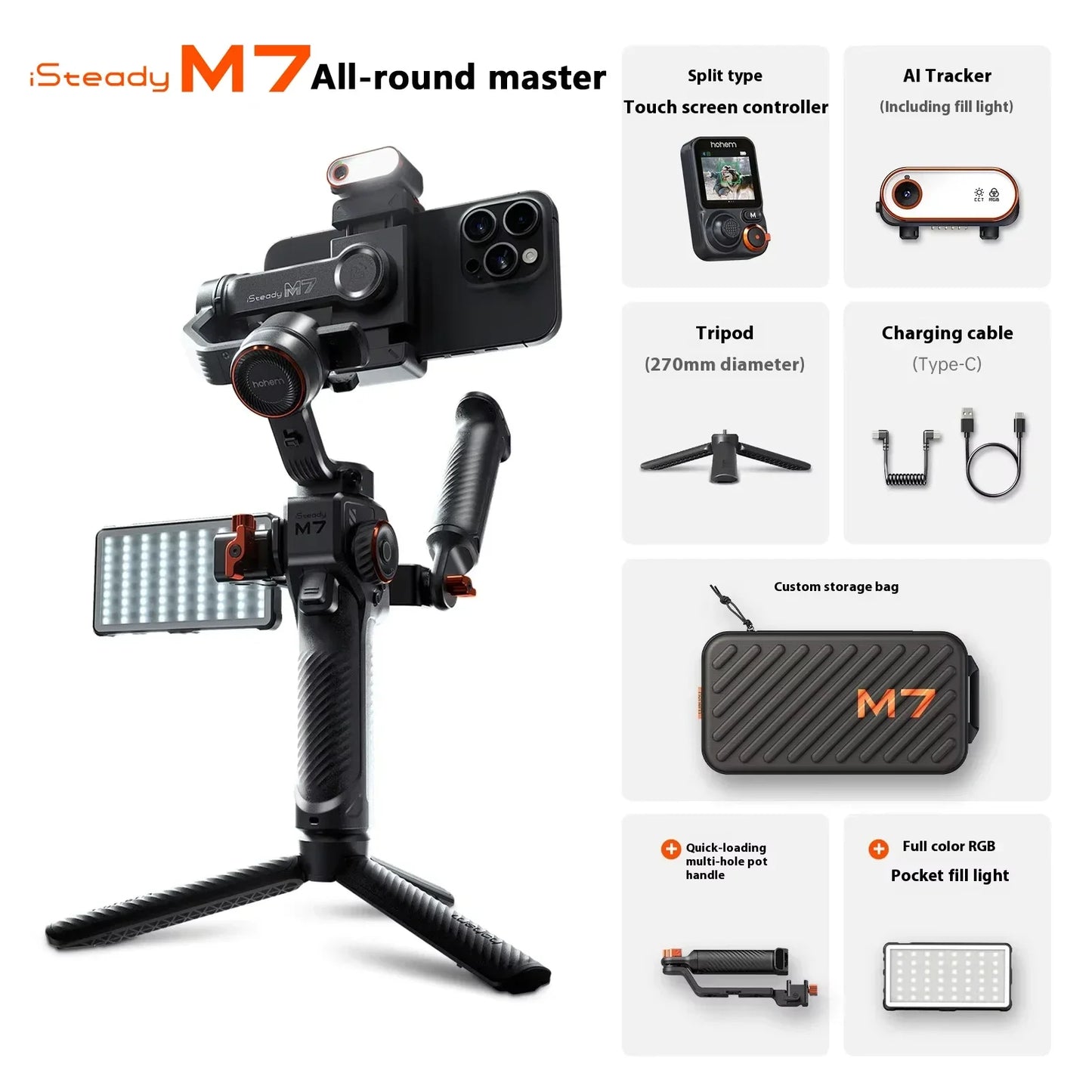 Professional Phone Gimbal Stabilizer for iPhone & Android Vlogging