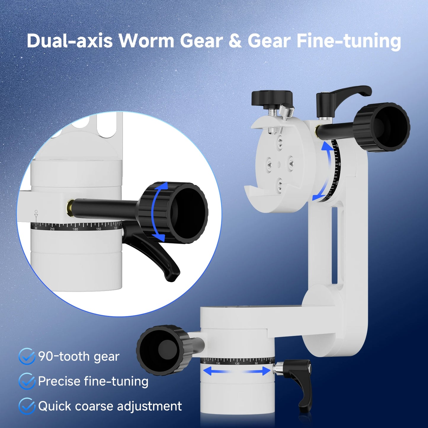 Mini Alt-Azimuth Telescope Mount for Stargazing