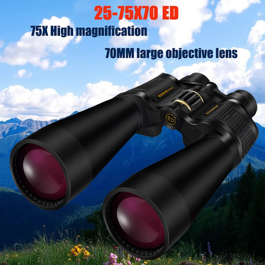 Long Range 25-75X70 HD Zoom Telescope Binoculars