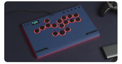 Aluminium Leverless Hitbox Controller for PC and PS5 Blue