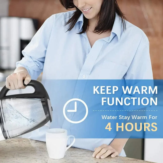 2.0L Electric Glass Kettle Matte White with Temp Control