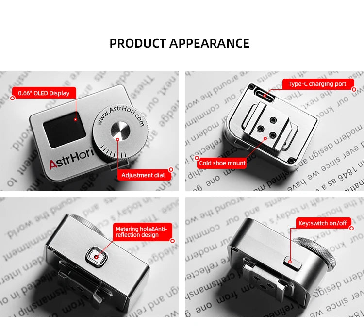 Camera Light Meter with Dual Dials for DSLR Photography