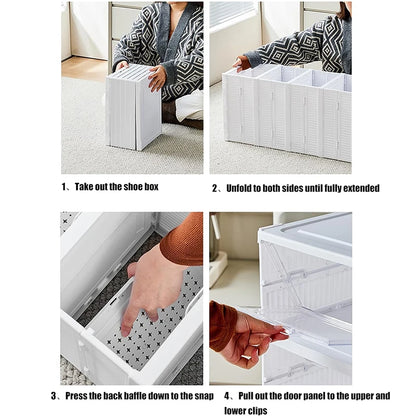 Foldable 6-Layer Shoe Cabinet with Transparent Front Panel