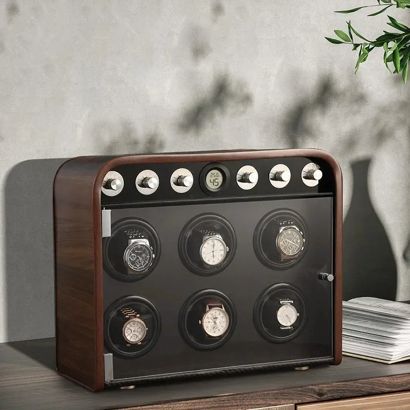 Silent 6 Slot Rotating Watch Display Organizer