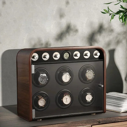 Silent 6 Slot Rotating Watch Display Organizer